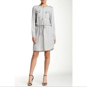 Two by Vince Camuto Gray Chambray Shirt Dress S